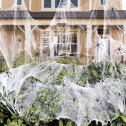 Spider Webs Halloween Decorations with 30 Fake Spiders