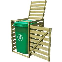 vidaXL Single Wheelie Bin Shed 240L Impregnated Container Cover (Building Area )