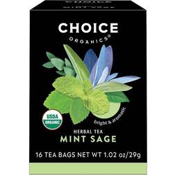 Choice Organic Teas, Herbal Tea, Mint Sage, Caffeine