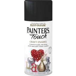 Rust-Oleum Painter's Touch Black Matt Multi-Surface Decorative Spray Paint, 150Ml
