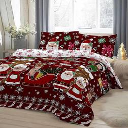 Fusion Mr & Mrs Santa Christmas Duvet Bed Set 55.1x78.7"