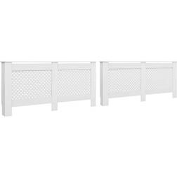 vidaXL Cubiertas Para Radiador 2 Unidades MDF Blanco 172x19x81.5 cm