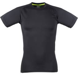 Tombo Teamsport Mens Slim Fit Short Sleeve T-Shirt (Black Black)