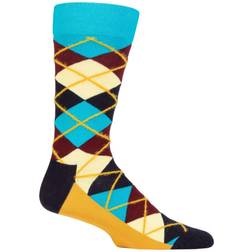 Happy Socks Argyle Crew - Blauw Katoen