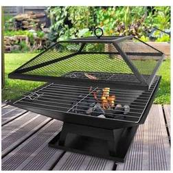 Garden Mile Square Fire Pit With BBQ