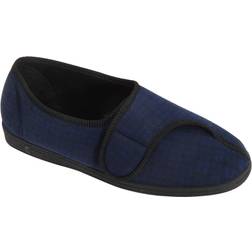 Comfylux (11 UK, Blue) Mens Paul Check Slippers