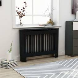 vidaXL Radiator Cover Black MDF Black