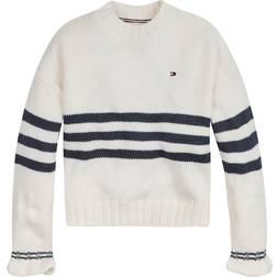 Tommy Hilfiger Bluse Strik Prep Stripe Sweater Ivory Pedal (164) Bluse