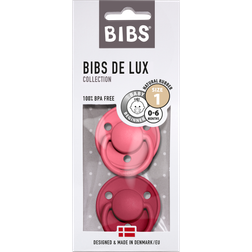 Bibs De Lux Natural Rubber Size 1: 0 months chupete Coral Ruby 2 ud