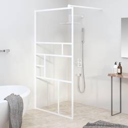 vidaXL brusevæg 115x195 sikkerhedsglas hvid