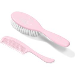 BabyOno Brosse à cheveux et peigne rose tendre