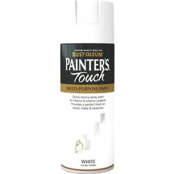 Rust-Oleum White Painter's Touch Gloss Spray Metal Paint White 0.4L