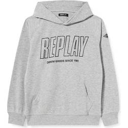 Replay Boys Logo Hoodie Grey, 12Y