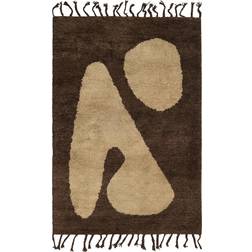 ferm LIVING Abstract Small Rug White, Brown 80X120cm