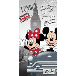 Licens Badehåndklæde Mickey & Minnie London 70x140 cm 100% Bomuld