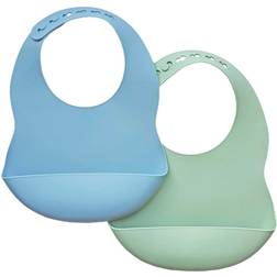 Summerville Bib Silicone Blue/Green 2-pack