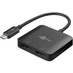 Goobay USB C - 2xHDMI A Adapter M-F 0.1m