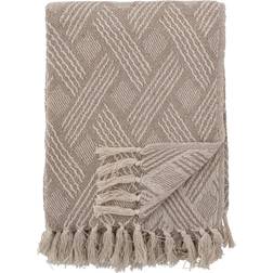 Bloomingville Plaid "Ghina" m/ råhvidt Tæppe Naturfarvet, Hvid, Grå, Beige (160x130cm)