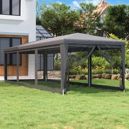 vidaXL Tente de Fête avec 8 Parois Latérales en Maille Belvédère Chapiteau Pavillon Tonnelle 3 x 9 m