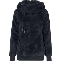 Urban Classics Felpa con cappuccio di Ladies Long Teddy Hoodie - Nero
