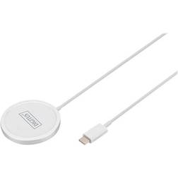 Digitus Plot de charge sans fil magnétique 15 Watt 2 A blanc pour Apple Wireless Charging Case AirPods AirPods Pro iPhone 12, 13, 14 Watch