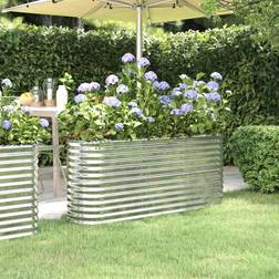 vidaXL Garden Planter Powder-coated Silver