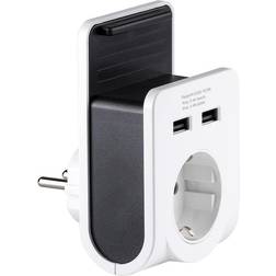 Gelia Opladervægstik 2 USB 1 Schuko