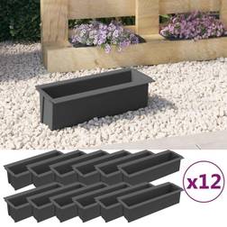 vidaXL Blomsterkasser til Euro-paller 12 Stk 36x13.5 x 9.5 cm PP Grå Plantekasse