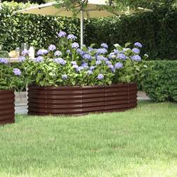 vidaXL brown, 152 Garden Planter Powder-coated Raised