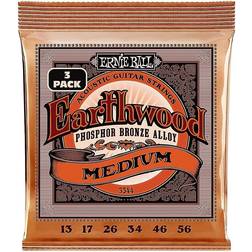 Ernie Ball Earthwood Med Phosphor Bronze Acoustic Guitar Strings 3 Pack 13-56