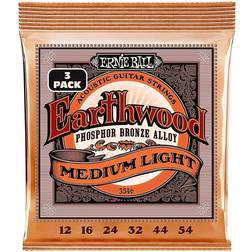 Ernie Ball 3546 Earthwood Phosphor Bronze Medium-Light 3 Pack