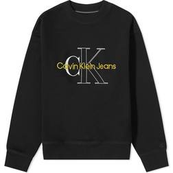 Calvin Klein Two Tone Monogram Sweatshirt - Black