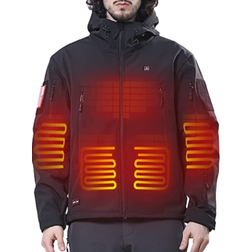 DEWBU Outdoor Soft Shell Electric Heating Coat - Black