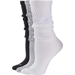 Hue Women's Slouch Sock 3-pack - White/Light Charcoal Heather/Black