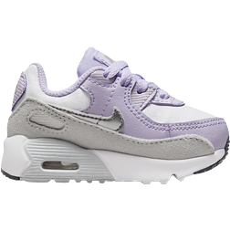 NIKE Air Max 90 LTR TD - White/Violet Frost/Pure Platinum/Metallic Silver