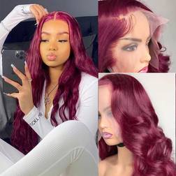 Lace Front Wigs 18 inch 99J Burgundy