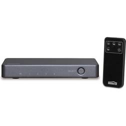 Marmitek HDMI Switch 4K Connect 620 UHD 2.0 4 entradas 1 salida Ultra HD 60Hz Cambio automático entre fuentes HDMI HDCP 2.2 Conmutador HDMI 3840 x 2160 HDR 4K60
