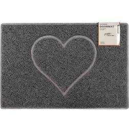 Oseasons Heart Medium Embossed Doormat Grey