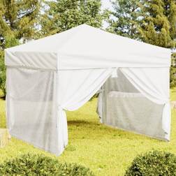 vidaXL Tenda Per Feste Pieghevole Con Pareti Laterali Bianco 3x3 m