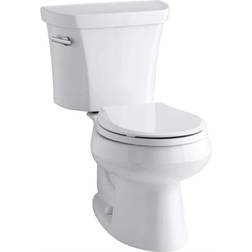 Kohler Wellworth Two-piece round-front 1.28 gpf toilet with tank cover locks