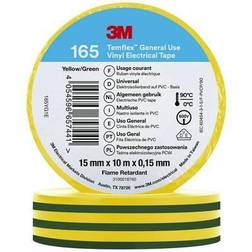 3M Temflex 165 165YG1E Ruban Isolant 10 m x 15 mm 1 Pc