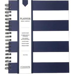 Striped Weekly Planner In Navy