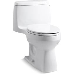 Kohler Santa Rosa Comfort Height 1-piece 1.28 GPF Single Flush Compact Elongated Toilet in White (Seat Included)