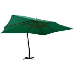 vidaXL hængeparasol med træstang 400x300 grøn 300cm