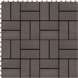 vidaXL 11 pcs Decking Tiles WPC 30x30 cm 1 sqm Dark Brown