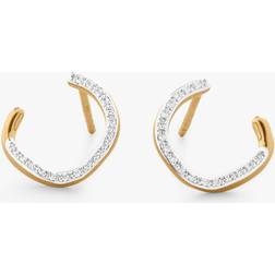 Monica Vinader Gold Riva Diamond Wrap Earrings Diamond