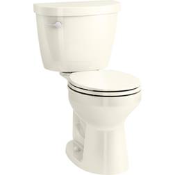 Kohler Cimarron Comfort Height 2-Piece 1.28 GPF Single Flush Round Toilet in Biscuit, Seat Not Included