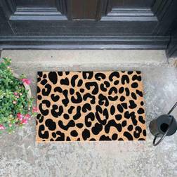 Artsy Doormats Leopard Print Doormat Black