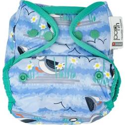 Close Caboo Close, Pop-in reusable diaper AIO WITH DRINKS, Blue Puffin