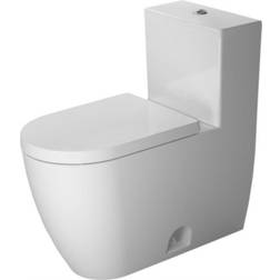 Duravit ME by Starck 2173012085 Floor Mount One Piece Single Flush Elongated Chaire Height Toilet with Top Flush Button and 1.28 GPF No Seat in White